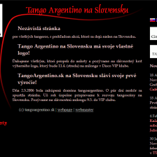 Štart prvej verzie stránky TangoArgentino.sk